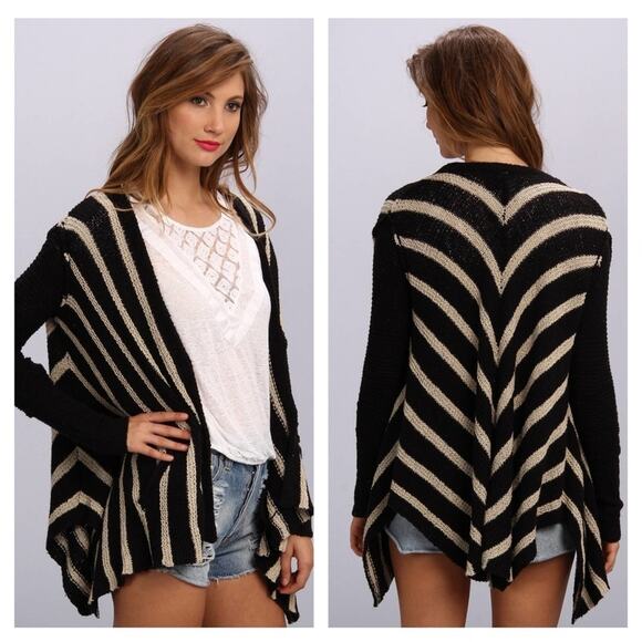 Free people circle back striped cardigan cream - Picture 1 of 9